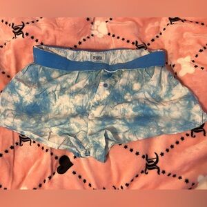 PINK Victoria's Secret Artistic Blue and White Shorts